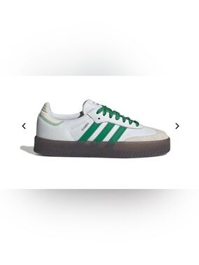 adidas Sambae Sneakers in White and Green